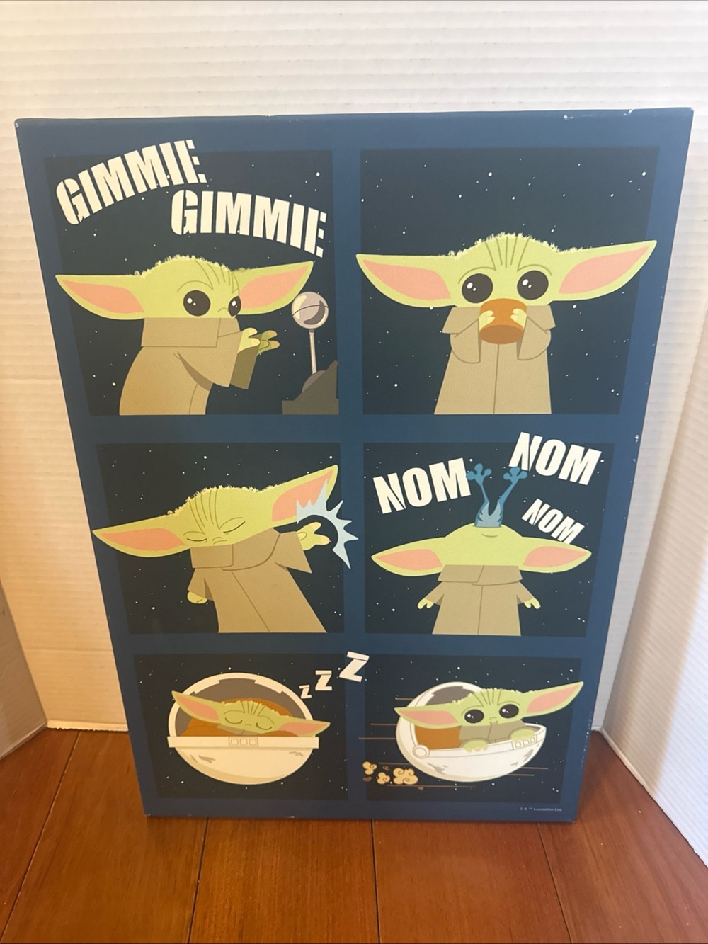 Disney The Mandalorian STAR WARS GROGU "GIMME" baby Yoda Wrapped Canvas Wall art